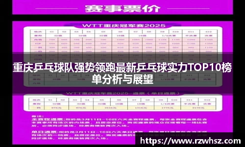 重庆乒乓球队强势领跑最新乒乓球实力TOP10榜单分析与展望